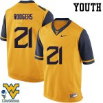 Youth West Virginia Mountaineers NCAA #21 Ira Errett Rodgers Gold Authentic Nike Stitched College Football Jersey RP15V24FX